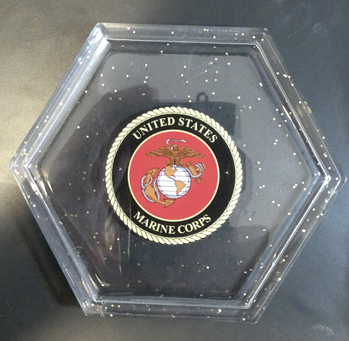 Set of 4 US Military Branch Emblem Clear Coasters