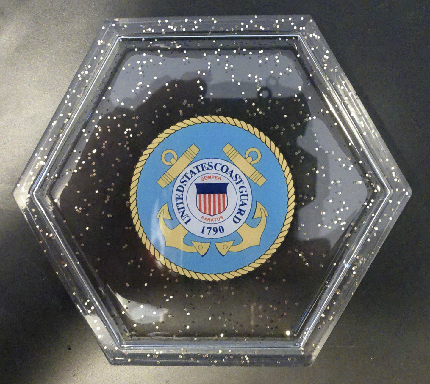 Set of 4 US Military Branch Emblem Clear Coasters