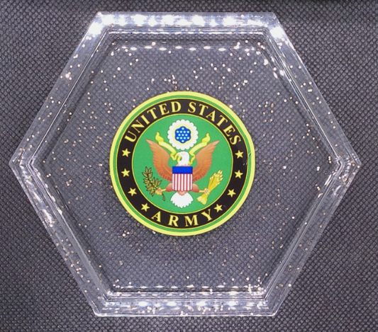 US Military Branch Logo Epoxy Resin Coasters - US Army