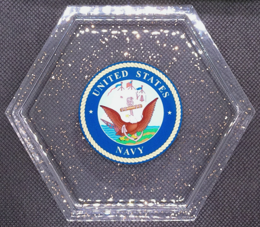 US Military Branch Logo Epoxy Resin Coasters - US Navy