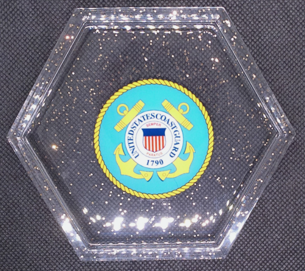 US Military Branch Logo Epoxy Resin Coasters - US Coast Guard