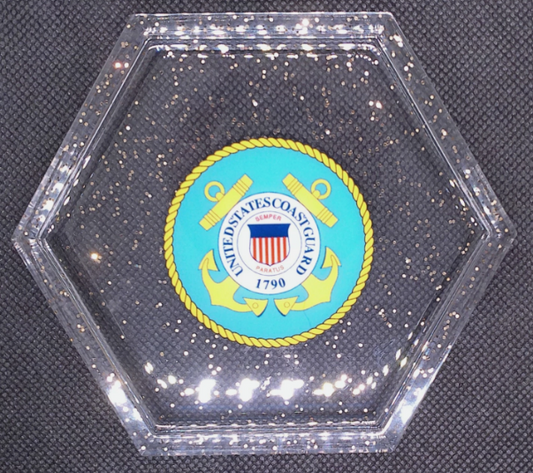 US Military Branch Logo Epoxy Resin Coasters - US Coast Guard