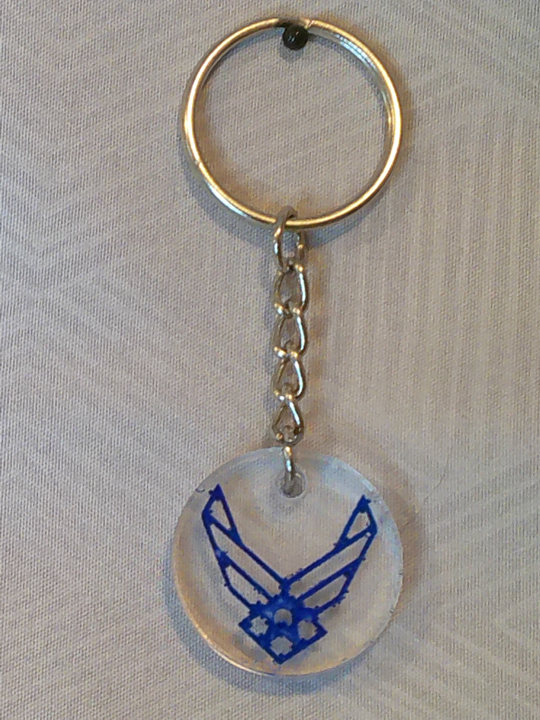 1" Round US Military Branch Keychain