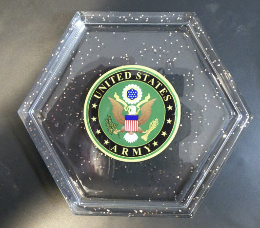 Set of 4 US Military Branch Emblem Clear Coasters