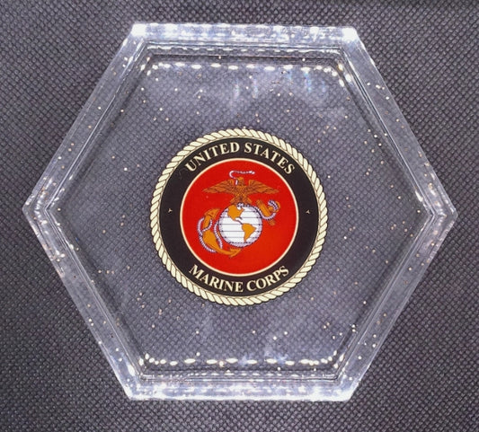 US Military Branch Logo Epoxy Resin Coasters - USMC